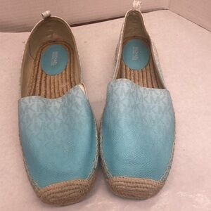 Michael Kors Hastings Slip on Satin Espadrille Admiral Blue Size 10